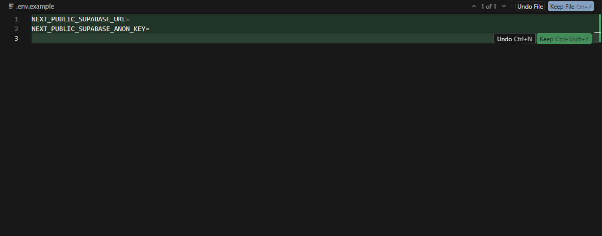 Supabase API URL·anon key와 .env.example 작성