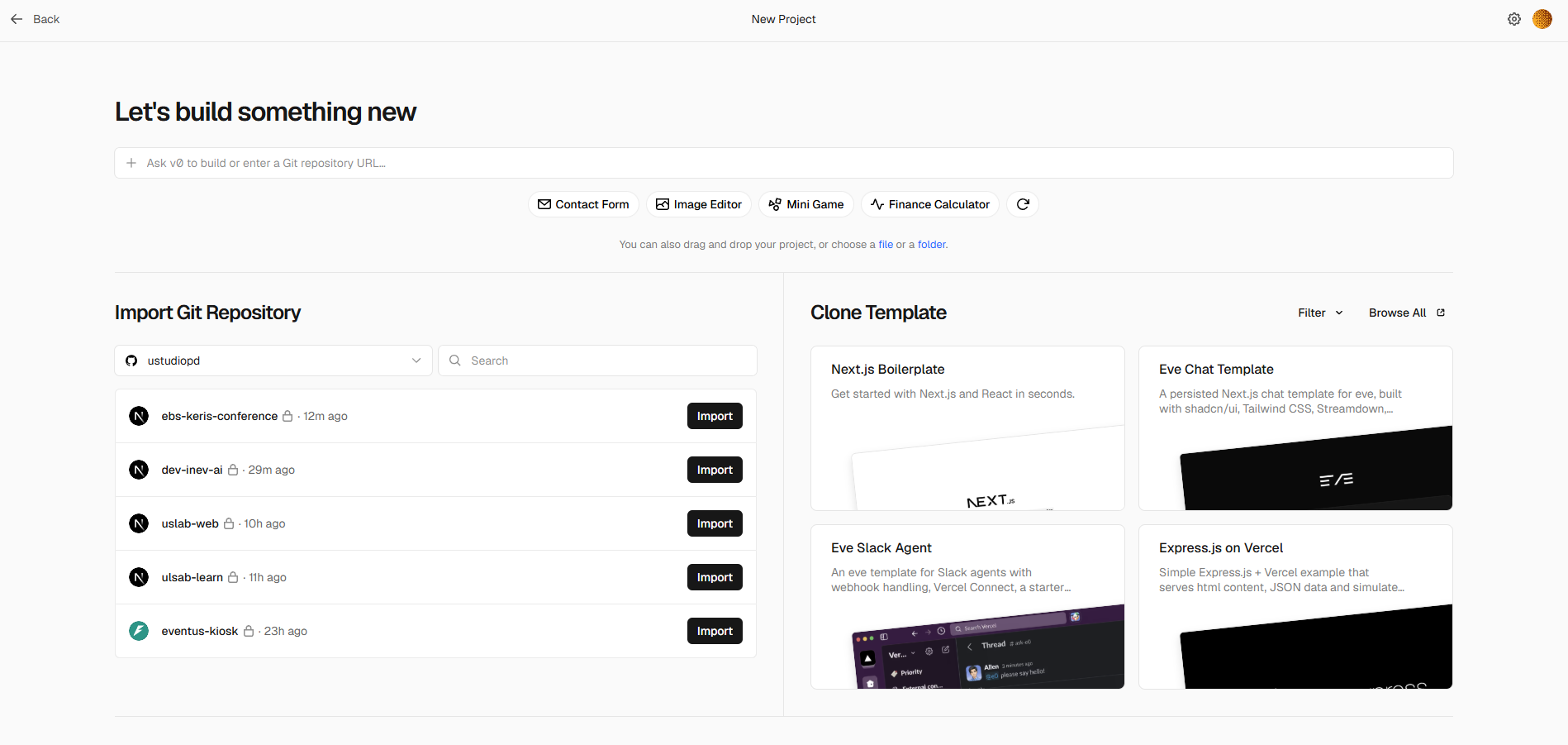 Vercel에서 GitHub 저장소 Import와 Deploy