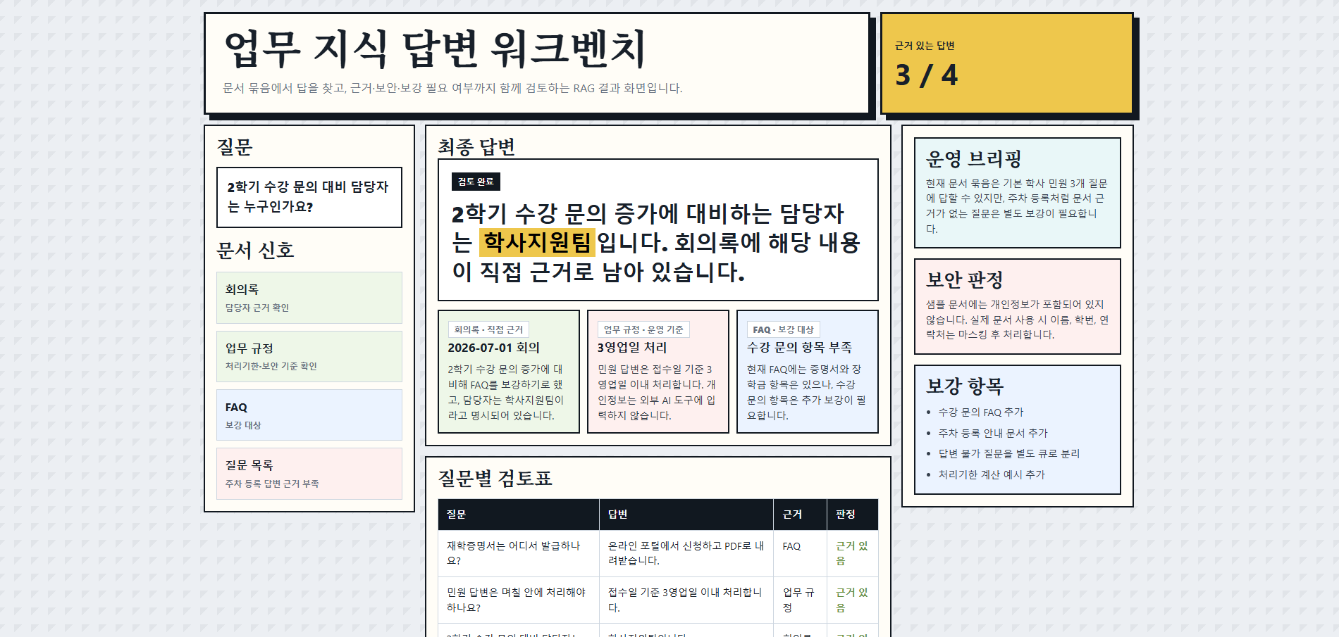 제출용 완성 화면 — 문서 RAG 앱